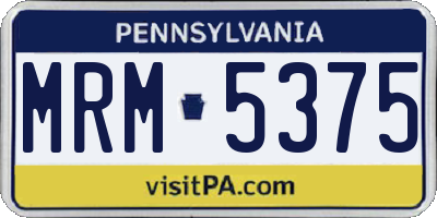 PA license plate MRM5375
