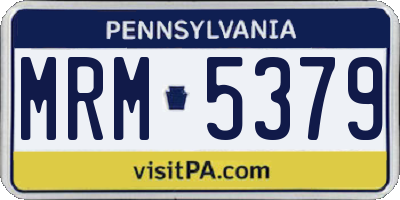 PA license plate MRM5379