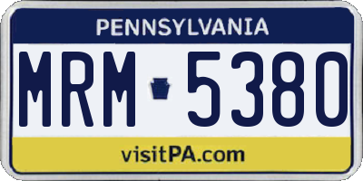 PA license plate MRM5380