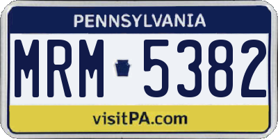 PA license plate MRM5382