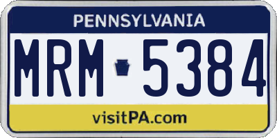 PA license plate MRM5384