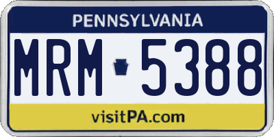 PA license plate MRM5388