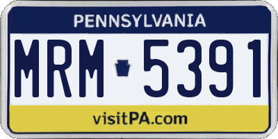 PA license plate MRM5391