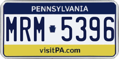 PA license plate MRM5396