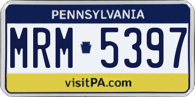 PA license plate MRM5397