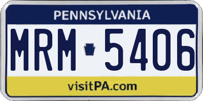 PA license plate MRM5406