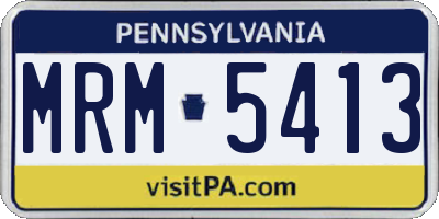 PA license plate MRM5413