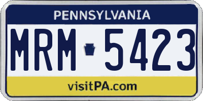 PA license plate MRM5423