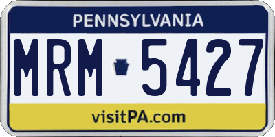PA license plate MRM5427