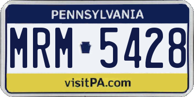PA license plate MRM5428