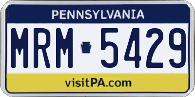 PA license plate MRM5429