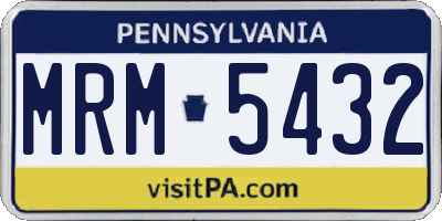 PA license plate MRM5432