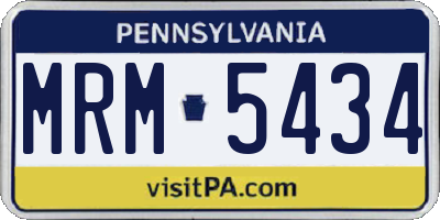PA license plate MRM5434