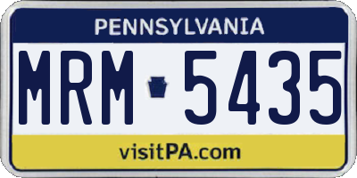 PA license plate MRM5435