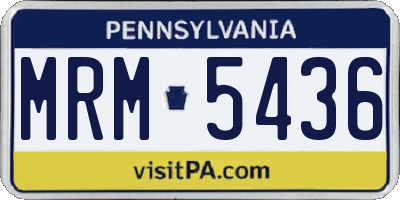 PA license plate MRM5436
