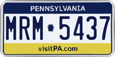PA license plate MRM5437
