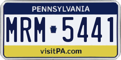 PA license plate MRM5441