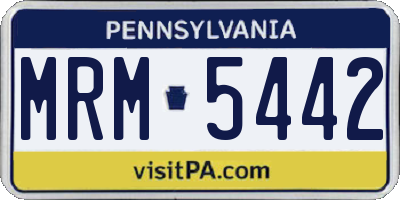 PA license plate MRM5442