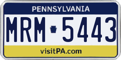 PA license plate MRM5443