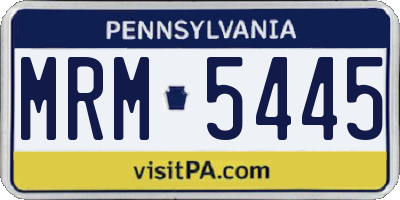 PA license plate MRM5445