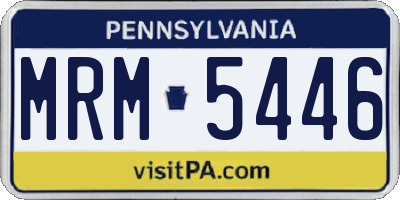 PA license plate MRM5446