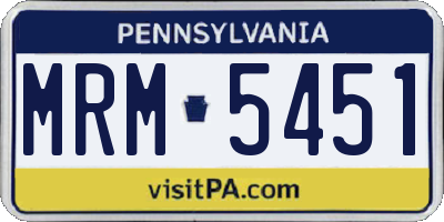 PA license plate MRM5451