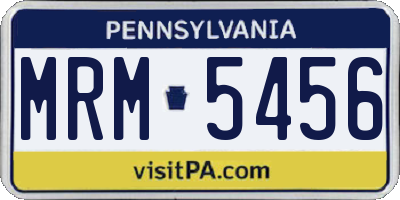 PA license plate MRM5456