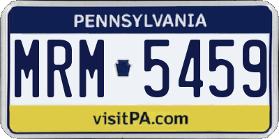 PA license plate MRM5459