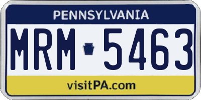 PA license plate MRM5463