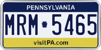 PA license plate MRM5465