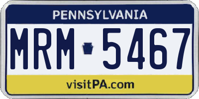 PA license plate MRM5467