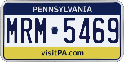 PA license plate MRM5469