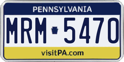 PA license plate MRM5470