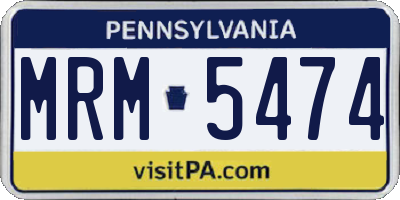 PA license plate MRM5474