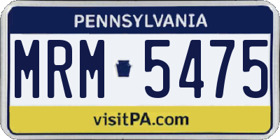 PA license plate MRM5475