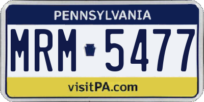 PA license plate MRM5477