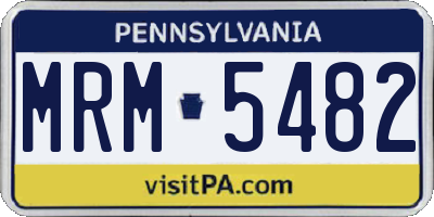 PA license plate MRM5482