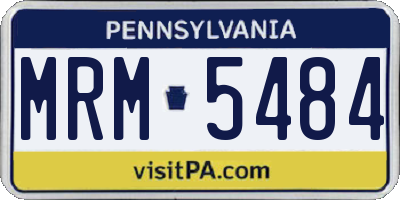 PA license plate MRM5484