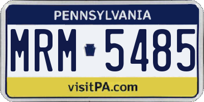 PA license plate MRM5485