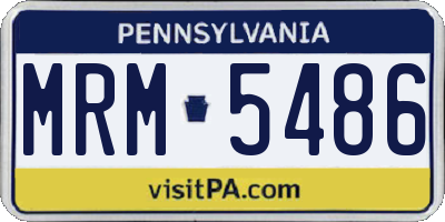 PA license plate MRM5486