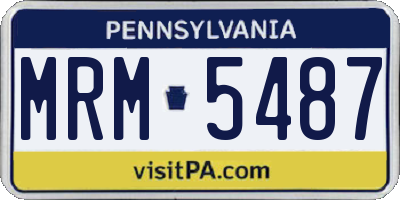 PA license plate MRM5487