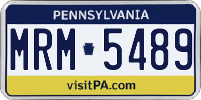 PA license plate MRM5489