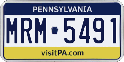 PA license plate MRM5491