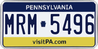PA license plate MRM5496
