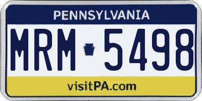 PA license plate MRM5498