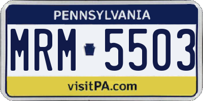 PA license plate MRM5503