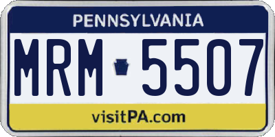 PA license plate MRM5507