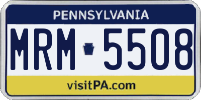 PA license plate MRM5508