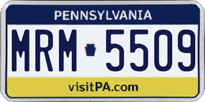 PA license plate MRM5509