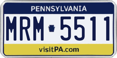 PA license plate MRM5511